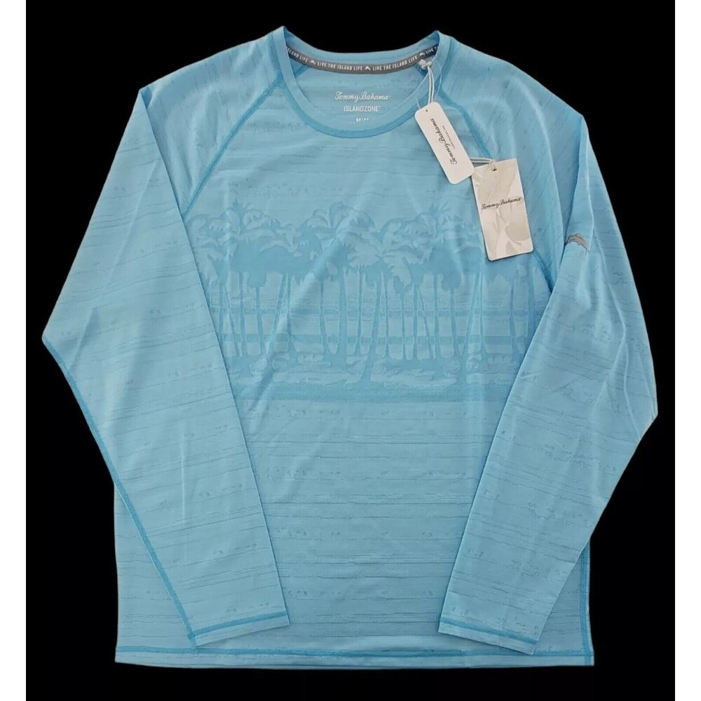 Tommy Bahama Men's Medium Bowtie Blue Palm Boulevard Performance Crew T-Shirt